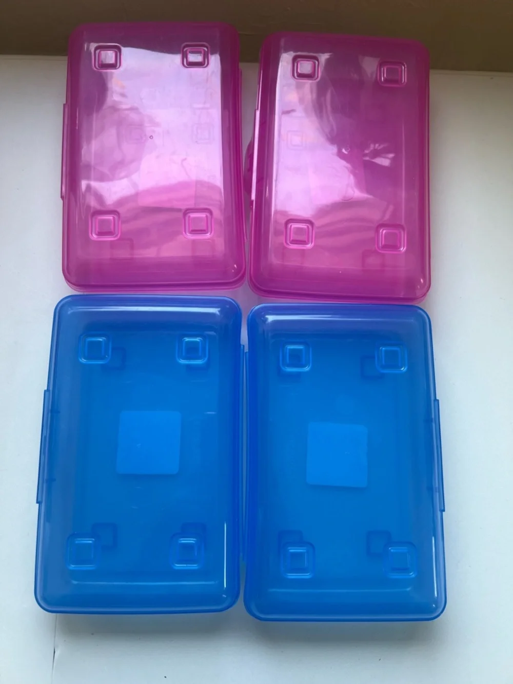 Set of 4 Plastic pencils Boxes - Pink & Blue
